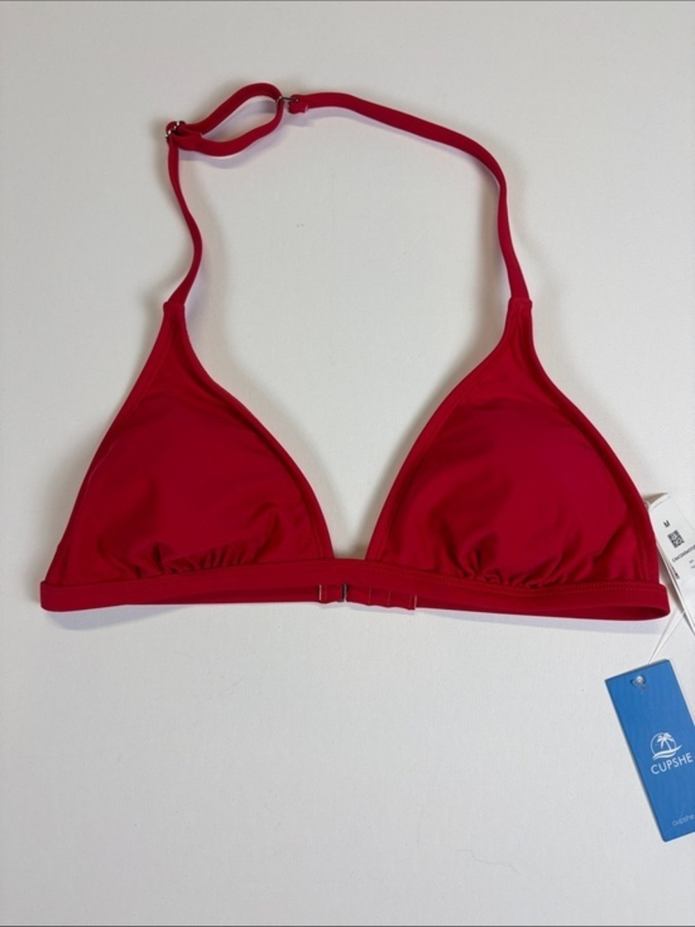 Cupshe Red Triangle Bikini Top NWT Size Medium Adjustable Halter Swim